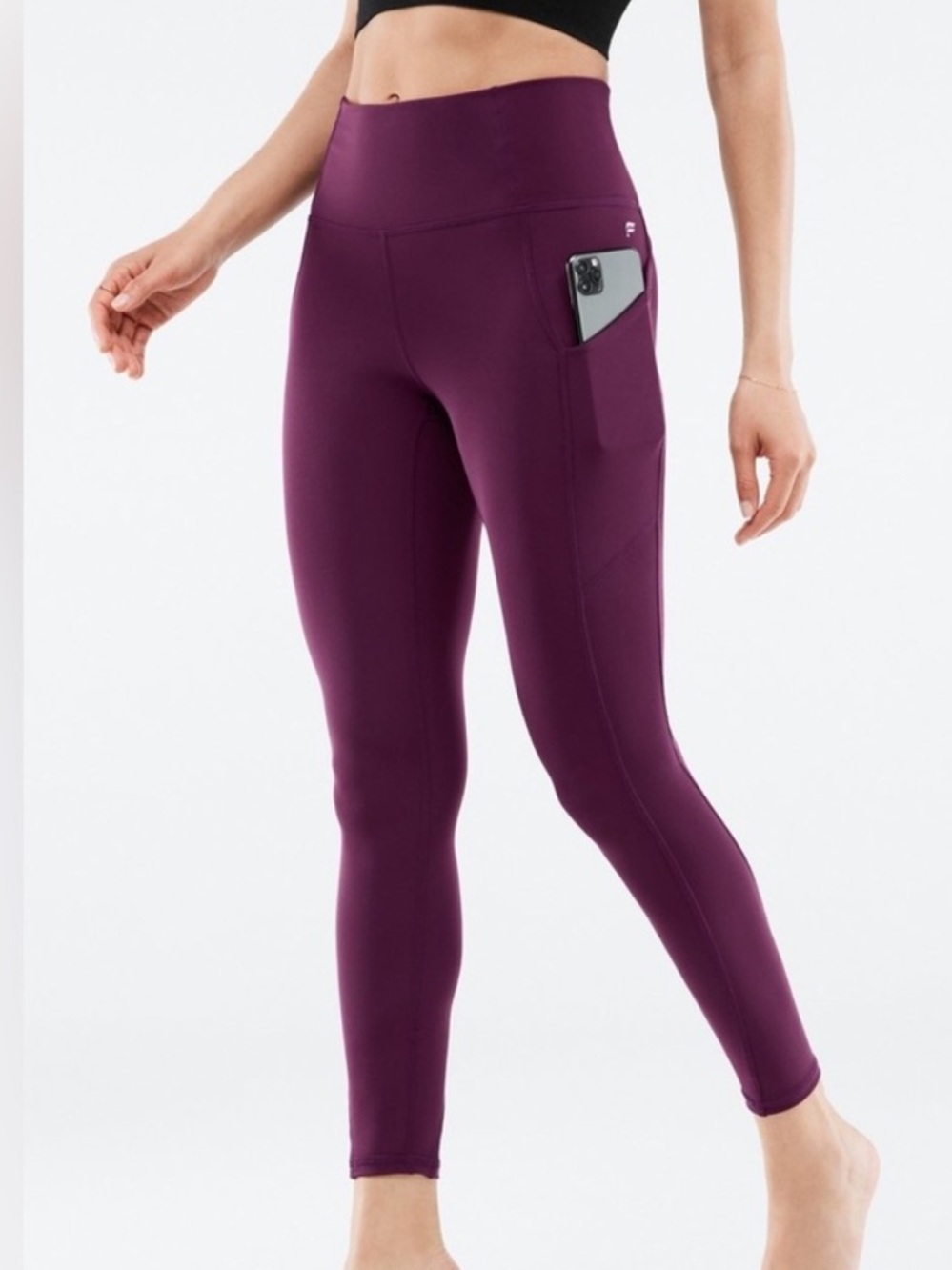 Fabletics PureLuxe Leggings magenta burgundy purple Small activewear women gym S